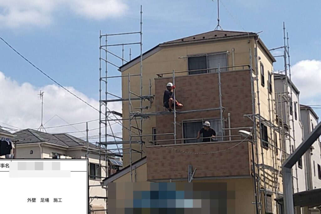 市川市稲荷木（とうがき）3階建て塗装工事開始